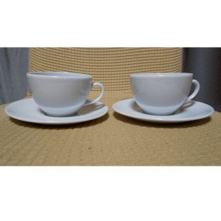 【売約済】APILCO コーヒーカップ&ソーサー 白 ２客セット(グラス/カップ)