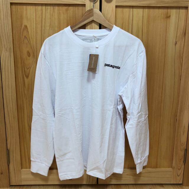 patagonia(パタゴニア)のPatagonia パタゴニア　長袖tシャツ ロンt 白ホワイト　Lサイズ メンズのトップス(Tシャツ/カットソー(七分/長袖))の商品写真