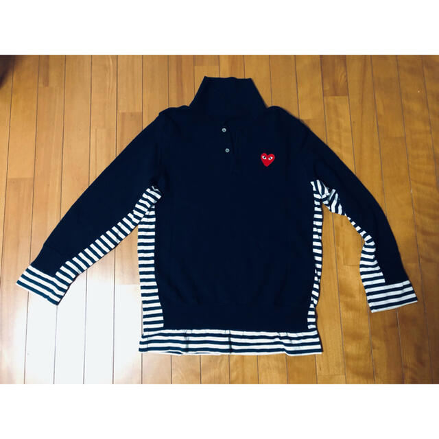 COMME des GARCONSボーダーシャツxニットセーター - ニット/セーター