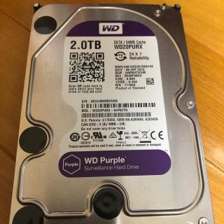 中古 WD Purple WD20PURX 2TB HDD(PCパーツ)