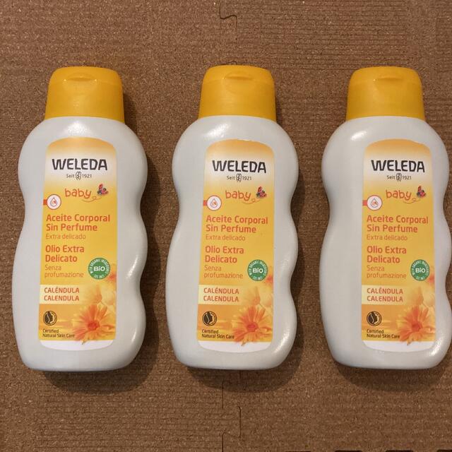 WELEDA(ヴェレダ)の3本セット☆未使用☆ヴェレダ カレンドラ ベビーオイル200ml キッズ/ベビー/マタニティのおむつ/トイレ用品(その他)の商品写真