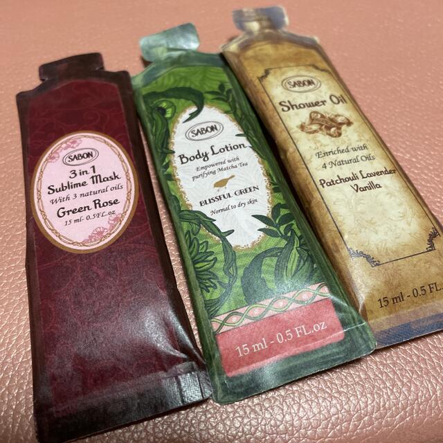 SABON(サボン)のサボン　サンプル　3点セット　送料無料 コスメ/美容のキット/セット(サンプル/トライアルキット)の商品写真