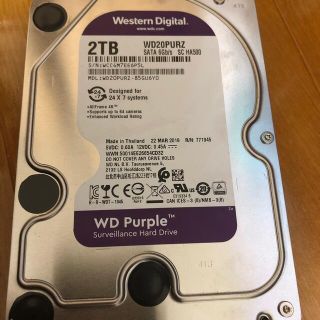 中古 WD Purple WD20PURZ 2TB HDD(PCパーツ)