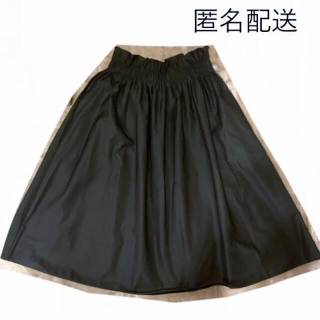 ブラック スカート 膝丈 レディースのスカート(ひざ丈スカート)の商品写真