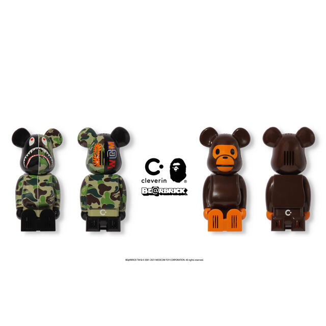 cleverin BE@RBRICK CAMO SHARK  BABY MILO