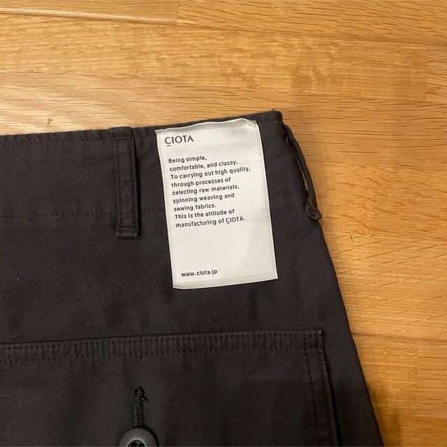 COMOLI(コモリ)のCIOTA シオタ ベイカーパンツ ブラック サイズ5 メンズのパンツ(ワークパンツ/カーゴパンツ)の商品写真
