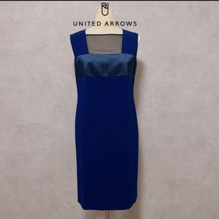 ユナイテッドアローズ(UNITED ARROWS)の美品 ユナイテッドアローズ ワンピース ドット オシャレ 結婚式(ひざ丈ワンピース)