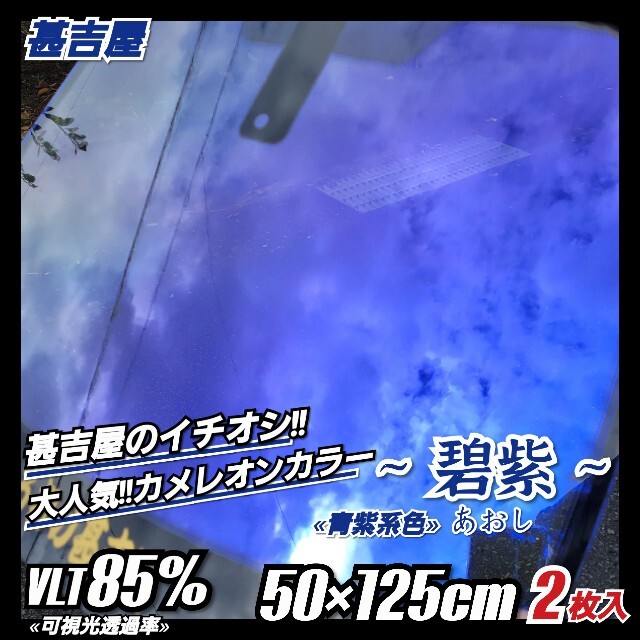 《新品》碧紫あおし/カメレオンティント/青紫系/縦50×横125㎝　2枚入