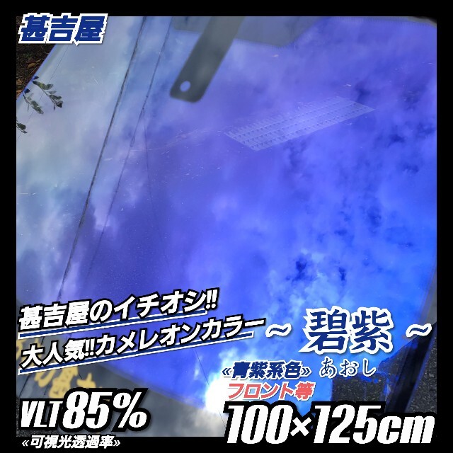 《新品》碧紫あおし/カメレオンティント/青紫系/縦100×横125㎝　フロント等カメレオンカラー