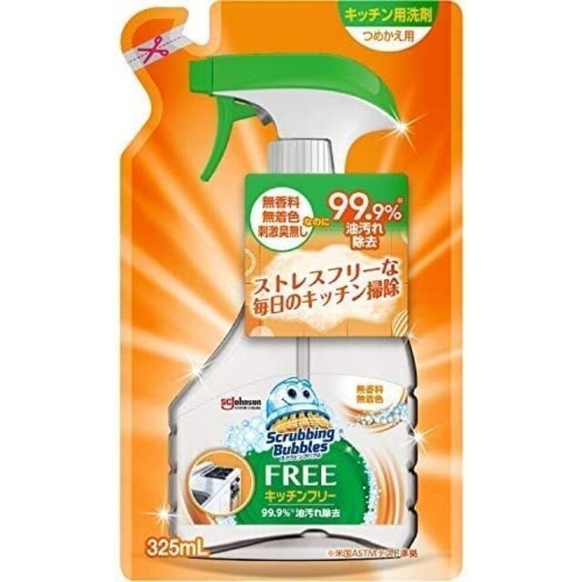 Johnson's(ジョンソン)のスクラビングバブルキッチンフリー替え325ml×3個 インテリア/住まい/日用品の日用品/生活雑貨/旅行(洗剤/柔軟剤)の商品写真