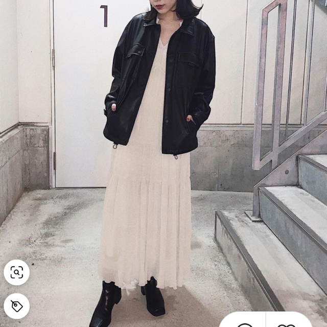 Ameri VINTAGE(アメリヴィンテージ)の値下げ　アメリ　SHIRRING PLEATS DRESS ワンピース レディースのワンピース(ロングワンピース/マキシワンピース)の商品写真