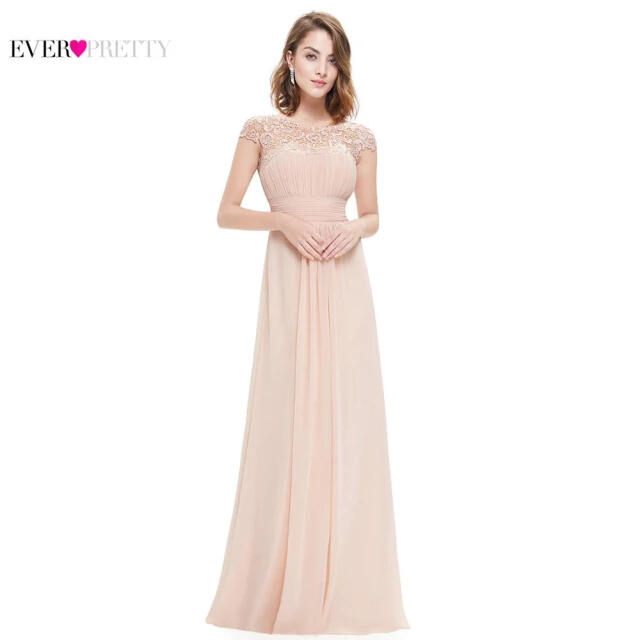 asos(エイソス)のEver Pretty ロングドレス　ベージュピンク レディースのフォーマル/ドレス(ロングドレス)の商品写真