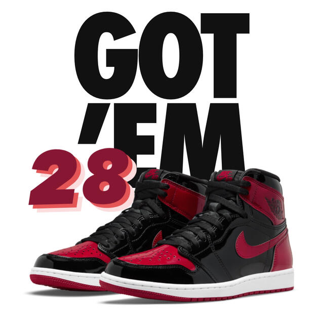 NIKE AIR JORDAN 1 High OG Bred Patent 28