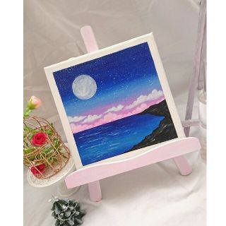 油絵 絵画 原画『ブルームーン』の通販 by 天然石、ハンドメイド品、断