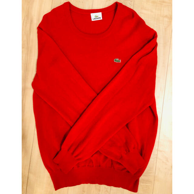 LACOSTE(ラコステ)のラコステ ウールセーター 赤 メンズのトップス(ニット/セーター)の商品写真