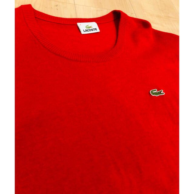 LACOSTE(ラコステ)のラコステ ウールセーター 赤 メンズのトップス(ニット/セーター)の商品写真