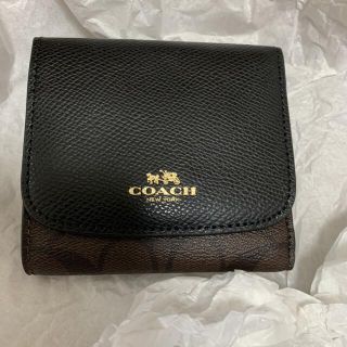 コーチ(COACH)の【新品未使用】COACH コーチ 3つ折り財布 ブラウン×ブラック(財布)