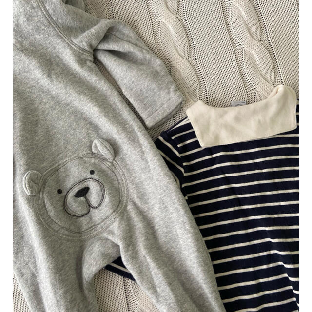 babyGAP(ベビーギャップ)の長袖ロンパース　男の子　3枚セット キッズ/ベビー/マタニティのベビー服(~85cm)(ロンパース)の商品写真