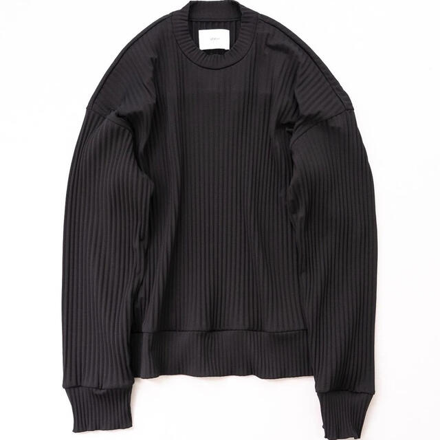 stein PLEATED KNIT CREW NECK LS "BLACK"トップス