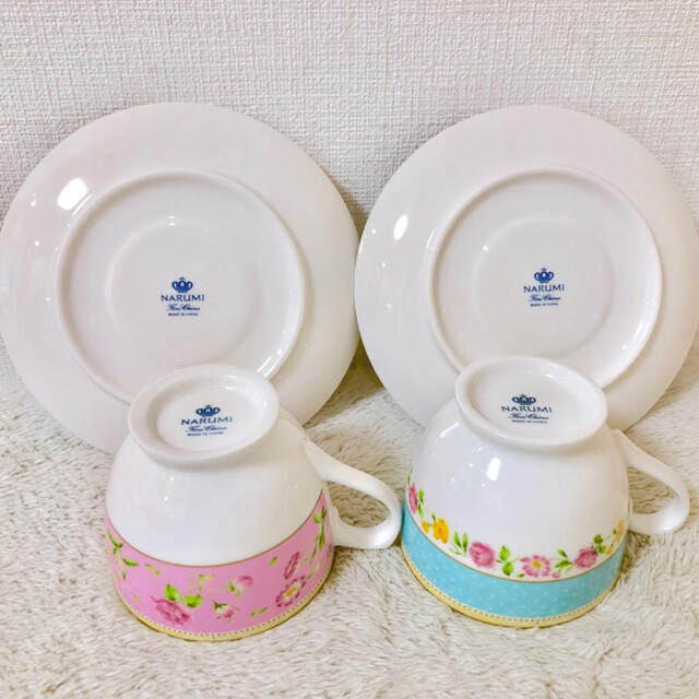 NARUMI - NARUMI 新品ナルミ花柄ペアカップ&ソーサー ピンク NARUMI - NARUMI 新品ナルミ花柄ペアカップ&ソーサー ピンク