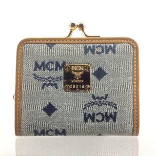 エムシーエム(MCM)のMCM エムシーエム レザー×デニム モノグラム がま口 コインケース(コインケース)