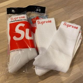 シュプリーム(Supreme)のsupreme hanes ソックス白2足(ソックス)