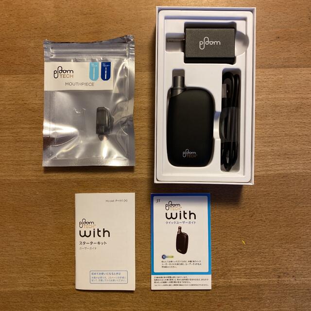 PloomTECH(プルームテック)のploom tech ＋ with ブラック 純正マウスピース1個付き メンズのファッション小物(タバコグッズ)の商品写真