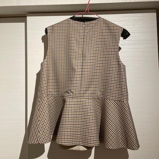 ルシェルブルーペプラムトップスチェックLecielblue