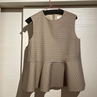ルシェルブルーペプラムトップスチェックLecielblue