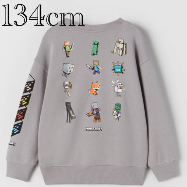 ZARA KIDS(ザラキッズ)の新品　マインクラフト　トレーナー　スウェットシャツ　9歳　134cm キッズ/ベビー/マタニティのキッズ服男の子用(90cm~)(Tシャツ/カットソー)の商品写真