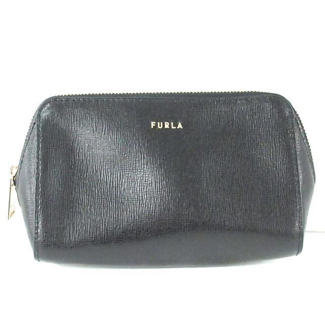 Furla(フルラ)のFURLA(フルラ) ポーチ美品  - 黒 レザー レディースのファッション小物(ポーチ)の商品写真