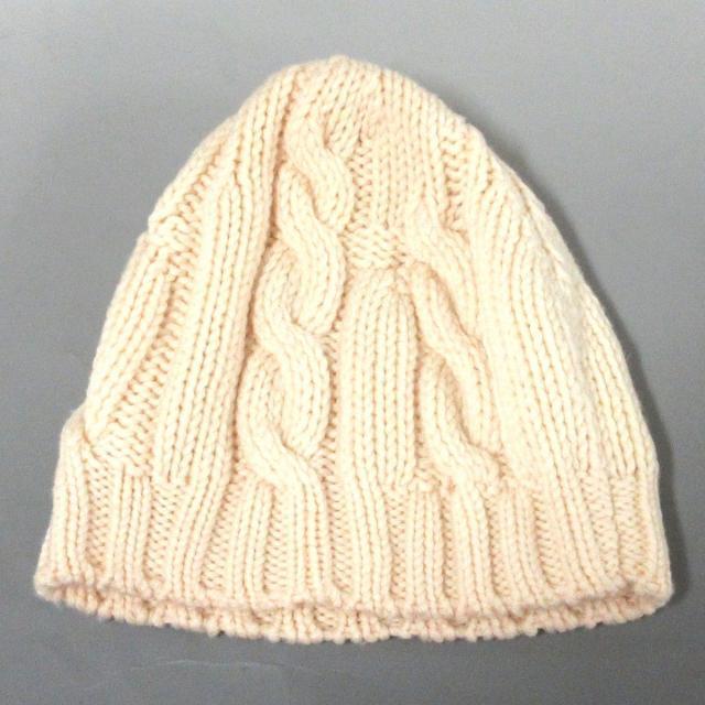 モンクレール ニット帽美品 アイボリー - ニット帽/ビーニー