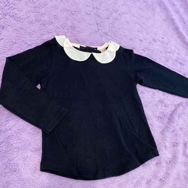 petit main(プティマイン)のお花襟ロンT キッズ/ベビー/マタニティのキッズ服女の子用(90cm~)(Tシャツ/カットソー)の商品写真