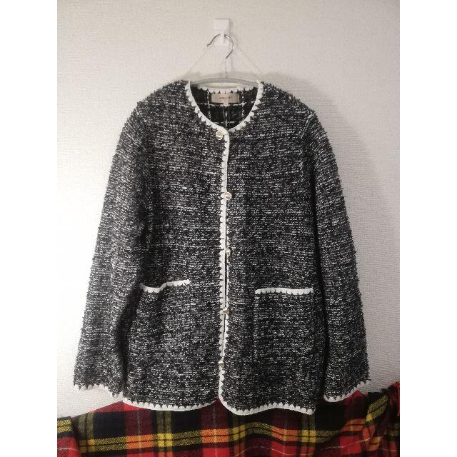 新品】JUSGLITTYツイード風ニットジャケット 【お買い得!】 noxcapital.de