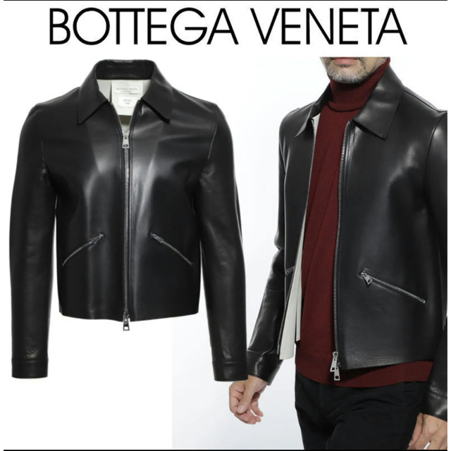 BOTTEGA VENETA ジャケット コート 38 レザー ダークネイビー 2021高い素材