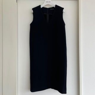 バーニーズニューヨーク(BARNEYS NEW YORK)の★YOKO CHAN★ヨーコチャン膝丈Vネックワンピースブラック 38 (ひざ丈ワンピース)