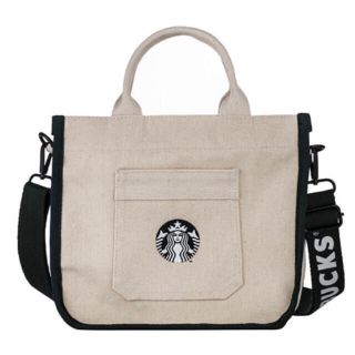 スターバックスコーヒー(Starbucks Coffee)の完売品 台湾 スターバックス 2way トートバッグ 白×グリーン ハンドバッグ(トートバッグ)