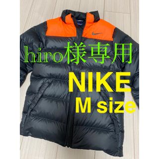 ナイキ(NIKE)のNIKE☆ナイキ 可愛い黒×オレンジ ツートンカラーダウンジャケットM(ダウンジャケット)