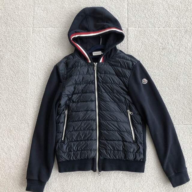 訳あり moncler パーカー ブラック ナイロン Lサイズ