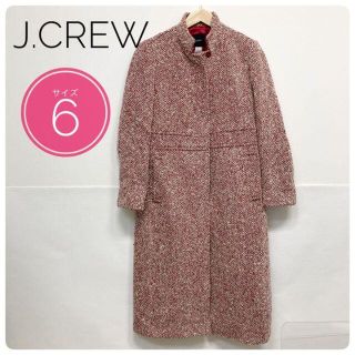 【美品】J.CREW ロングコート 赤　婦人コート　上品コート　Mサイズ(ロングコート)