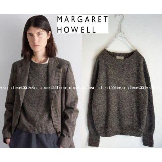 マーガレットハウエル(MARGARET HOWELL)の2018美品マーガレットハウエル☆スコットランド製ドネガルウールニット2グレー系(ニット/セーター)