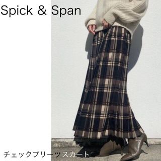 スピックアンドスパン(Spick & Span)のスピックアンドスパン　【完売】チェックプリーツスカート(ロングスカート)