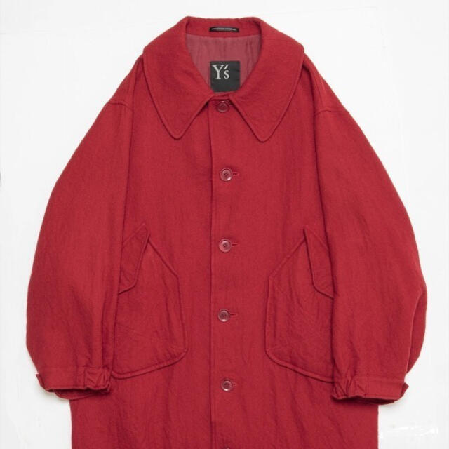 Y's(ワイズ)のY's 縮絨ウールコート 赤 2018-19秋冬 レディースのジャケット/アウター(ロングコート)の商品写真