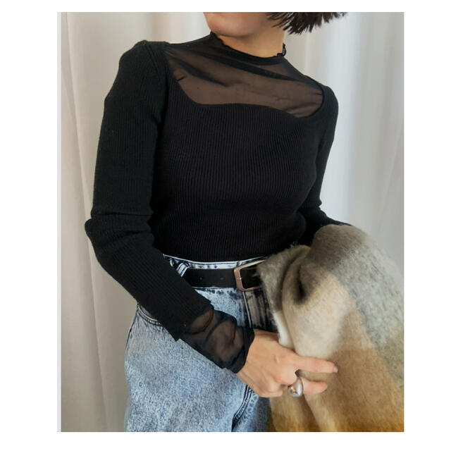 Ameri VINTAGE(アメリヴィンテージ)のUND WAVE NECK SHEER SET KNIT レディースのトップス(ニット/セーター)の商品写真