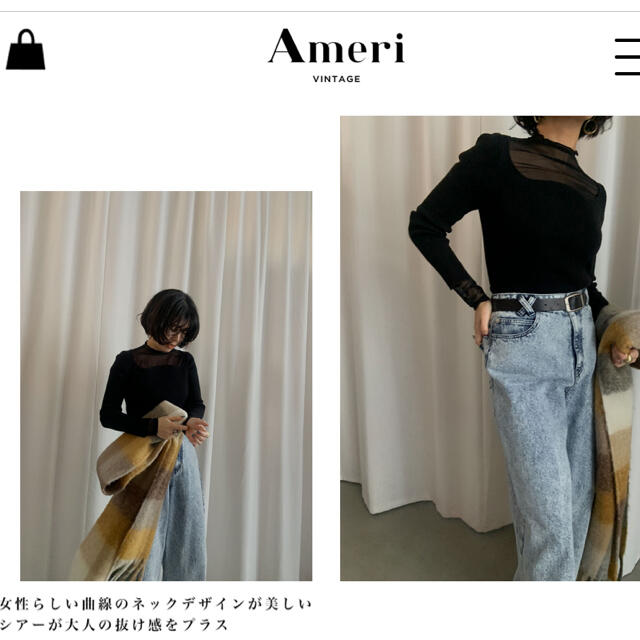 Ameri VINTAGE(アメリヴィンテージ)のUND WAVE NECK SHEER SET KNIT レディースのトップス(ニット/セーター)の商品写真