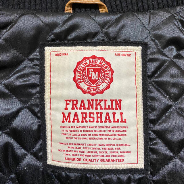 FRANKLIN&MARSHALL(フランクリンアンドマーシャル)のフランクリンマーシャル　スタジアムジャケット　スタジャン　牛革　リアルレザー メンズのジャケット/アウター(スタジャン)の商品写真