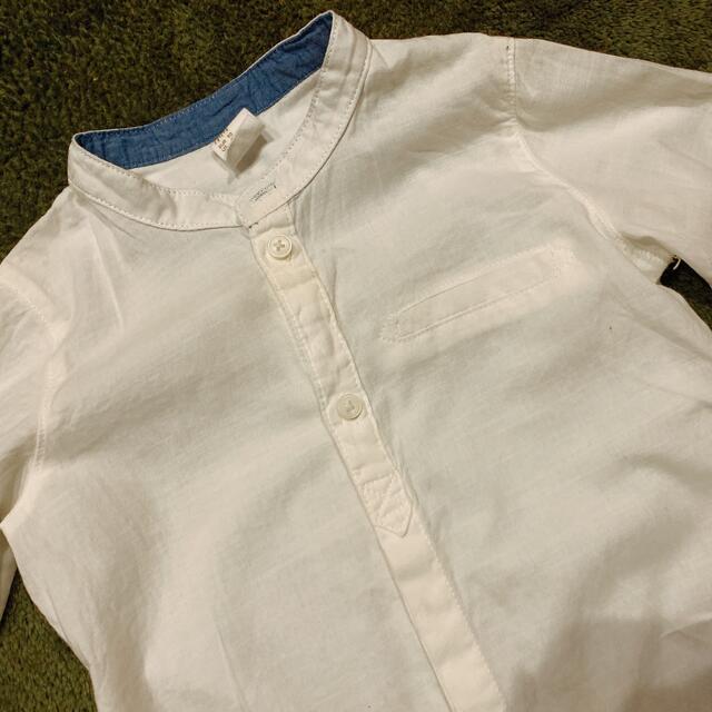 H&M(エイチアンドエム)のH&M ノーカラーシャツ　92 キッズ/ベビー/マタニティのキッズ服男の子用(90cm~)(Tシャツ/カットソー)の商品写真