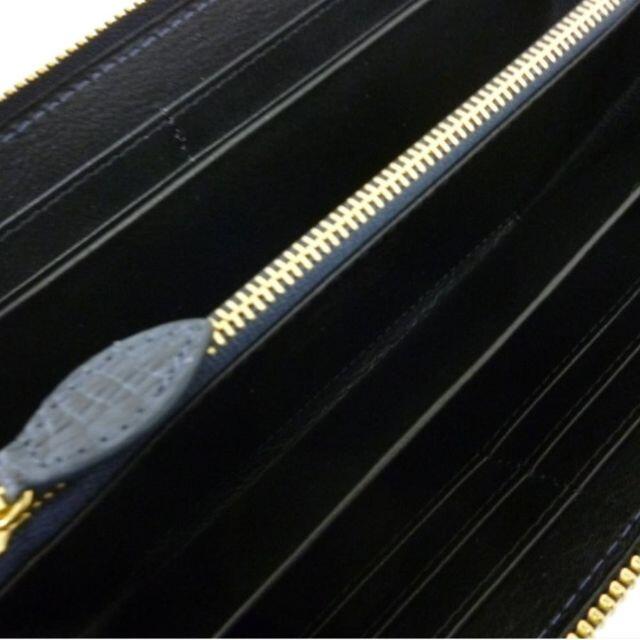 クロコダイル ラウンド長財布 カイマン マットSAFW-470Lネイビー レディースのファッション小物(財布)の商品写真