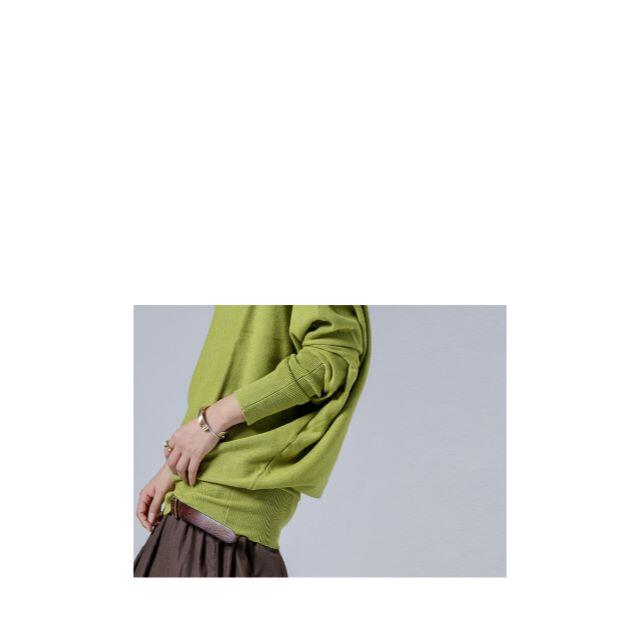 antiqua(アンティカ)の【antiqua 】H×H様専用　シトラスグリーン　綿ニットドルマン レディースのトップス(ニット/セーター)の商品写真