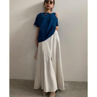 アメリヴィンテージ(Ameri VINTAGE)のAmeri VINTAGE  DENIM DOCKING SWEAT SKIRT(ロングスカート)